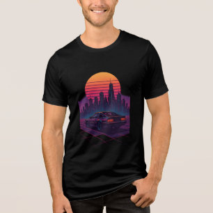 Camiseta Neon Horizon Drive – Cidade Synthwave Retro Vintag