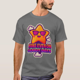 Camiseta Neon Kawaii Star - "Brilhante mesmo em dias nublad