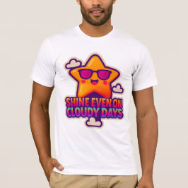 Camiseta Neon Kawaii Star - "Brilhante mesmo em dias nublad