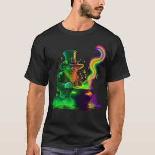 Camiseta Neon Leprechaun Rainbow