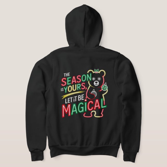Camiseta Neon Magical Christmas Bear cozy winter (Postura das costas)