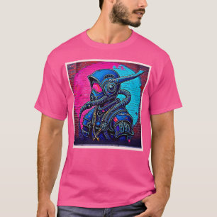 Camiseta Neon Mask Wall Grafite Figura Art
