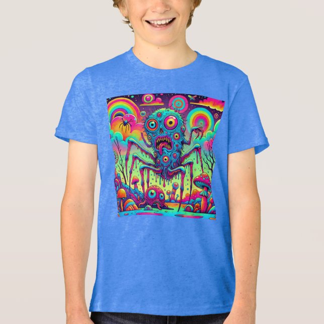 Camiseta Neon Monster Madness Trippy Alienígena (Frente)