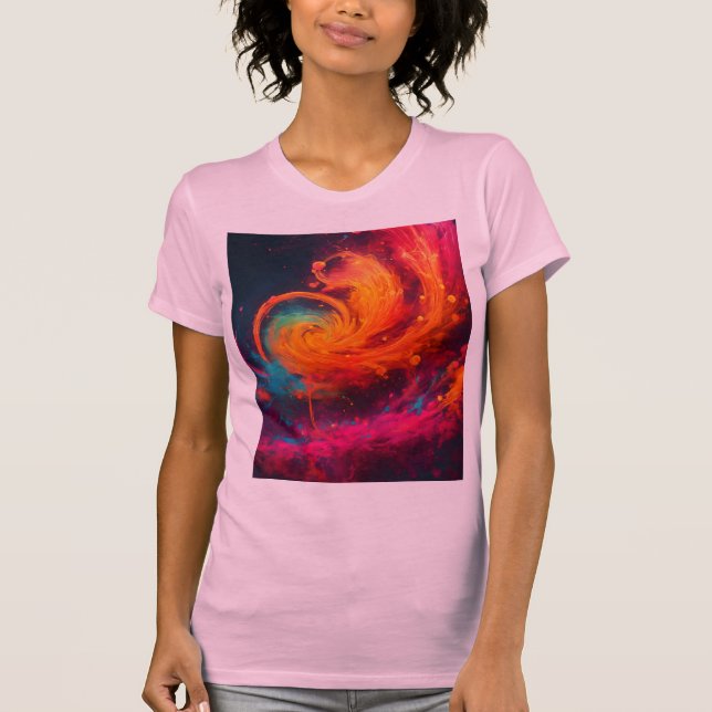 Camiseta Neon Mystical Swirls Splatter Bella + Mulher Canva (Frente)