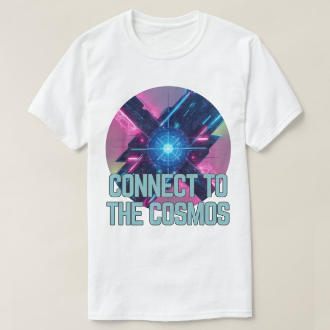 Camiseta Neon Nexus - Ligue-se ao cosmos (Frente do Design)