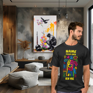 Camiseta Neon Noise Dog – Animal Geométrico Abstrato