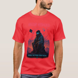 Camiseta Neon Nomad - Cyber Desert Wanderer