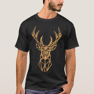 Camiseta Neon Orange Deer Head - Polygon Antlers Classic T