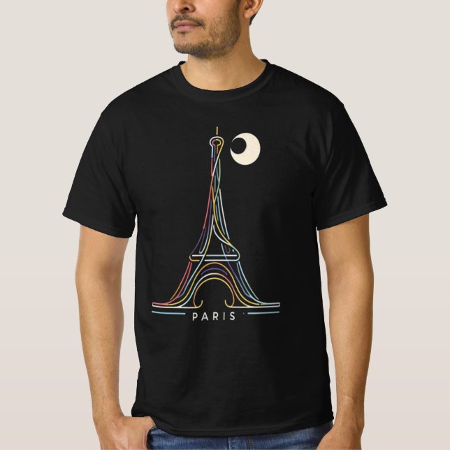Camiseta Neon Paris Glow (Frente)
