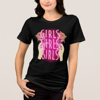 Camiseta Neon Pink Girls Girls Girls Sign