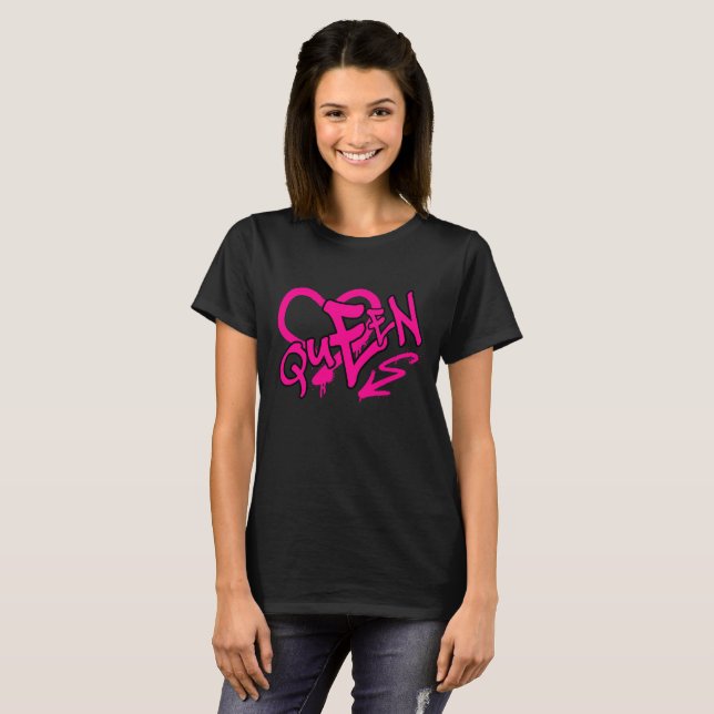 Camiseta Neon Pink “Queen” Graffiti (Frente Completa)