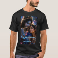 Neon Radha Krishna Amor Divino Gráfico Cyberpunk
