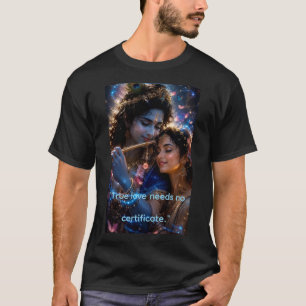 Camiseta Neon Radha Krishna Amor Divino Gráfico Cyberpunk