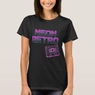 Camiseta NEON RETRO - Camisa-T de Cassete de Onda Sintética