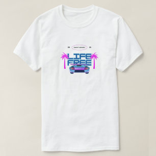 Camiseta Neon Retro Carro Vida Livre   Palma Estét