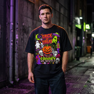 Camiseta Neon Retro de Halloween Assustadora - Doc