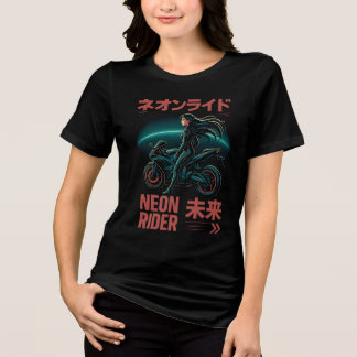 Camiseta Neon Rider - Japonês Cyber Aestético