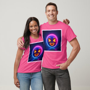 Camiseta Neon Rindo Emoji Joy