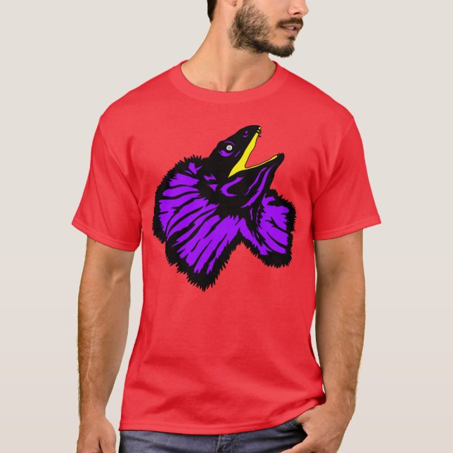 Camiseta Néon Roxo Estilizado Lizard (Frente)
