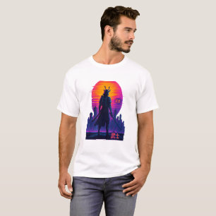 Camiseta Neon Samurai - Cyberpunk Warrior Art