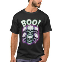 Neon Skull BOO! | Brilho no Tee das Bruxas Escuras