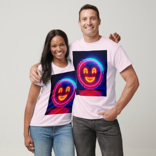 Camiseta Neon Smile: Desenho de Brilho Feliz e Radiante