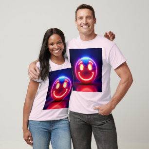 Camiseta Neon Smile: Feliz Brilho