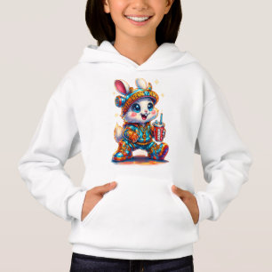 Camiseta Neon Soda Bunny – Roupas de Rua Y2K Fofas para Cri