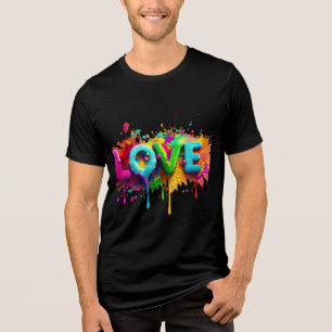 Camiseta Neon Splash Love Graffiti