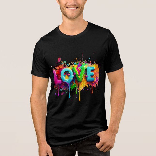 Camiseta Neon Splash Love Graffiti (Frente)