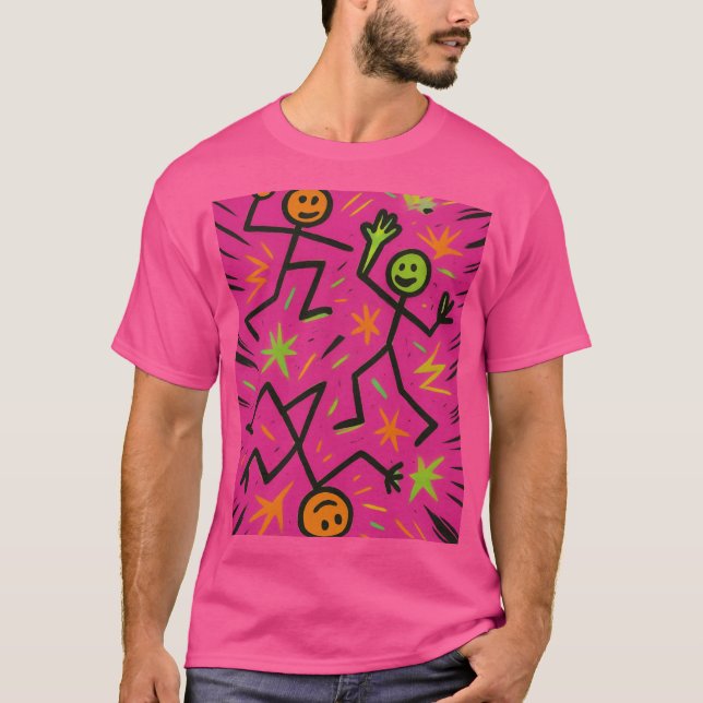 Camiseta Neon Stick Figures Tank - Comic Chaos Energy (Frente)