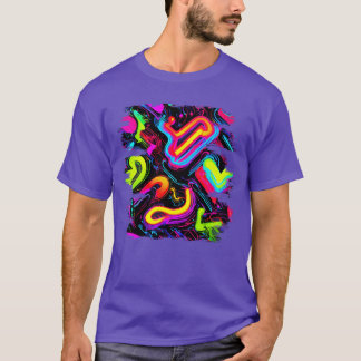 Camiseta Neon Style 80s Retro Party Color Glow friends
