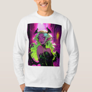 Camiseta Neon Succubus Demon Anime Girl