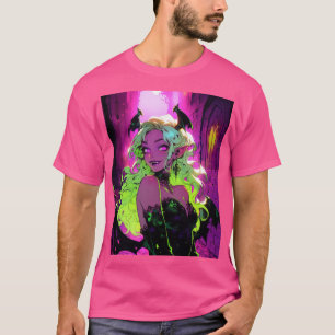 Camiseta Neon Succubus Demon Anime Girl