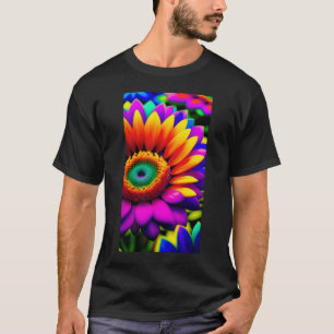 Camiseta Neon Sunflower Art Sticker