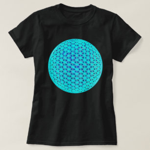 Camiseta Néon Teal e Flor Azul da Vida
