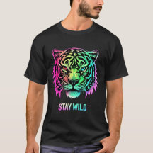 Camiseta Neon Tiger Face com Bold 3D STAY WILD