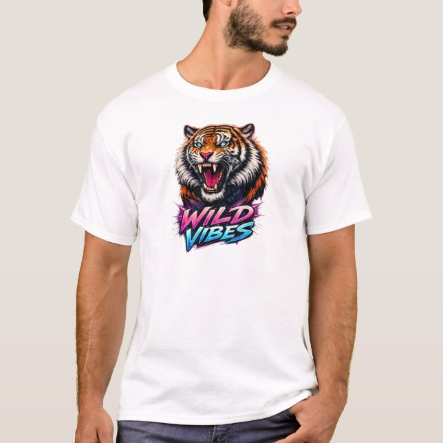 Camiseta Neon Tiger Wild Vibes (Frente)