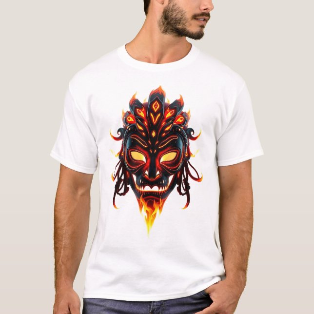 Camiseta Neon Tribal Face Art (Frente)