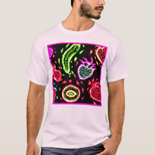 Camiseta Neon Tropical Fruta Padrões Art Comprar Agora