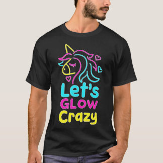 Camiseta Neon Unicorn Vamos Brilho Louco Retro 80s Parte do