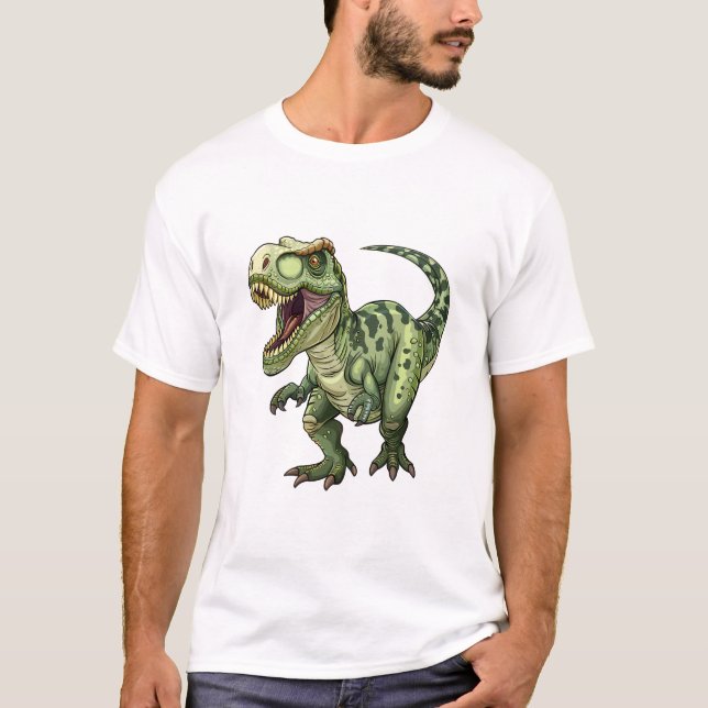 Camiseta Neon Verde Jurassic Rex Arte (Frente)