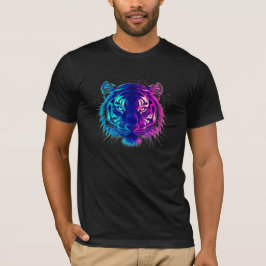 Camiseta Neon White Tiger – Glowing Cyberpunk Wildlife Art