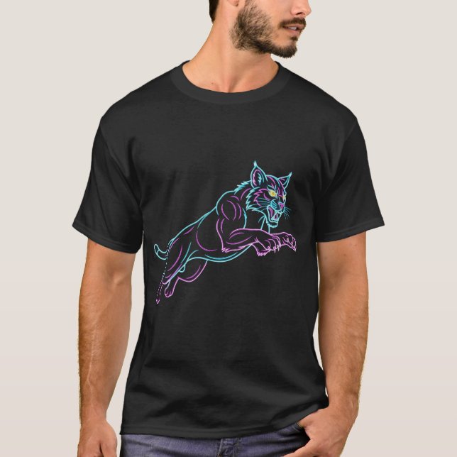 Camiseta Neon Wildcat Black Tee (Frente)