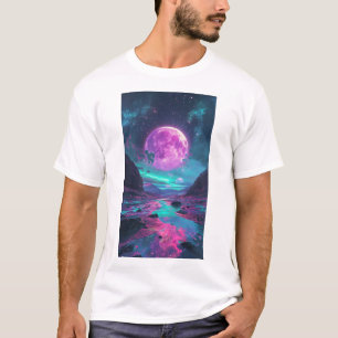 Camiseta Neon Winter Nature Trippy Moose Graphic T Shirt
