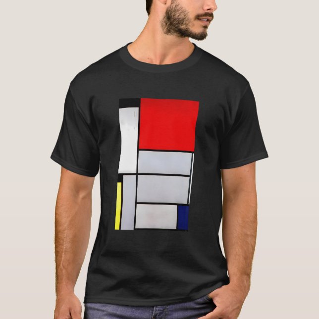 Camiseta Neoplasticismo Abstrato de Pintura Por Piet Mon (Frente)