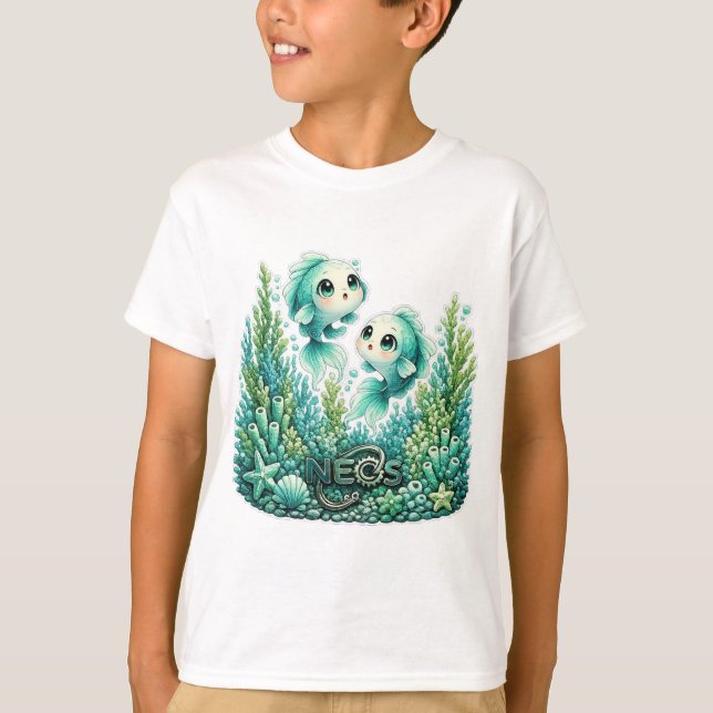 Camiseta Neos Kawaii Zodíaco Peixes (Frente)