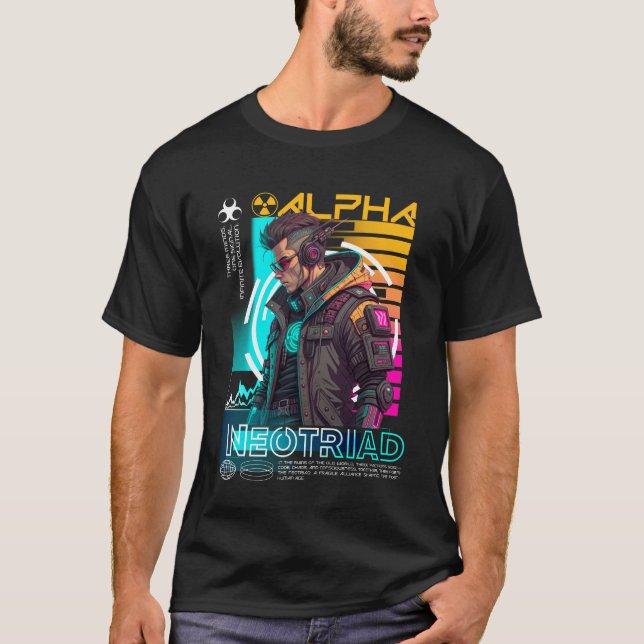 Camiseta Neotriad Urbano Cyberpunk Streetwear | Futurística (Frente)