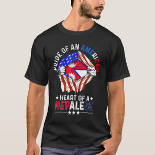 Camiseta Nepalês Americano Orgulho Americano País Estrangei