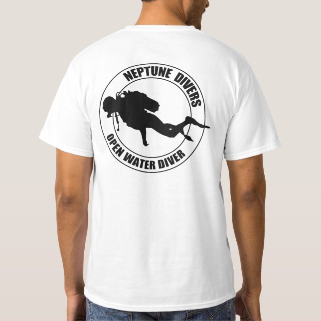Camiseta neptune divers open water (Verso)